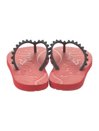 Christian Louboutin Rubber Studded Accents Flip Flops