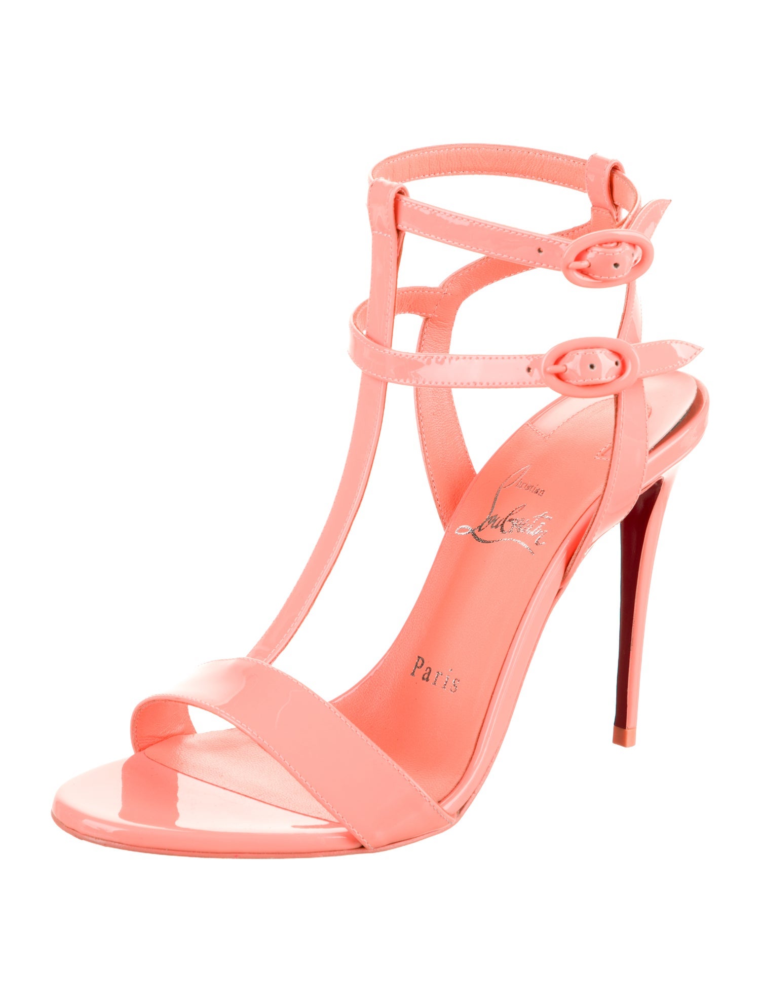 Christian Louboutin Patent Leather T-Strap Sandals