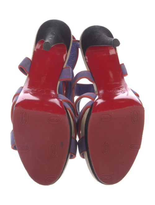 Christian Louboutin Suede Striped Slingback Sandals
