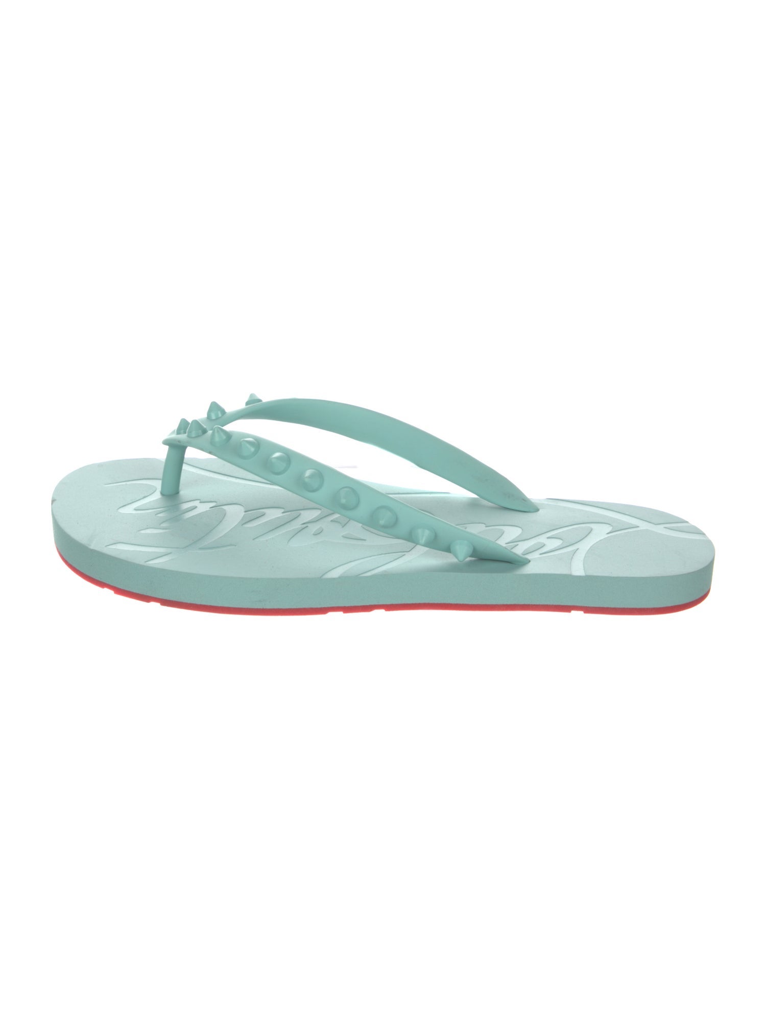 Christian Louboutin Rubber Studded Accents Flip Flops