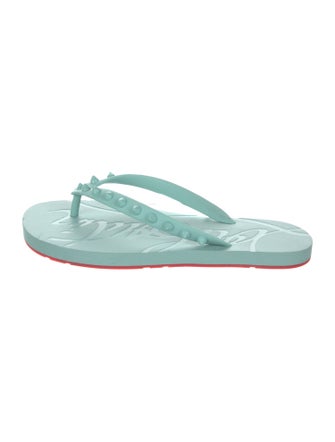 Christian Louboutin Rubber Studded Accents Flip Flops