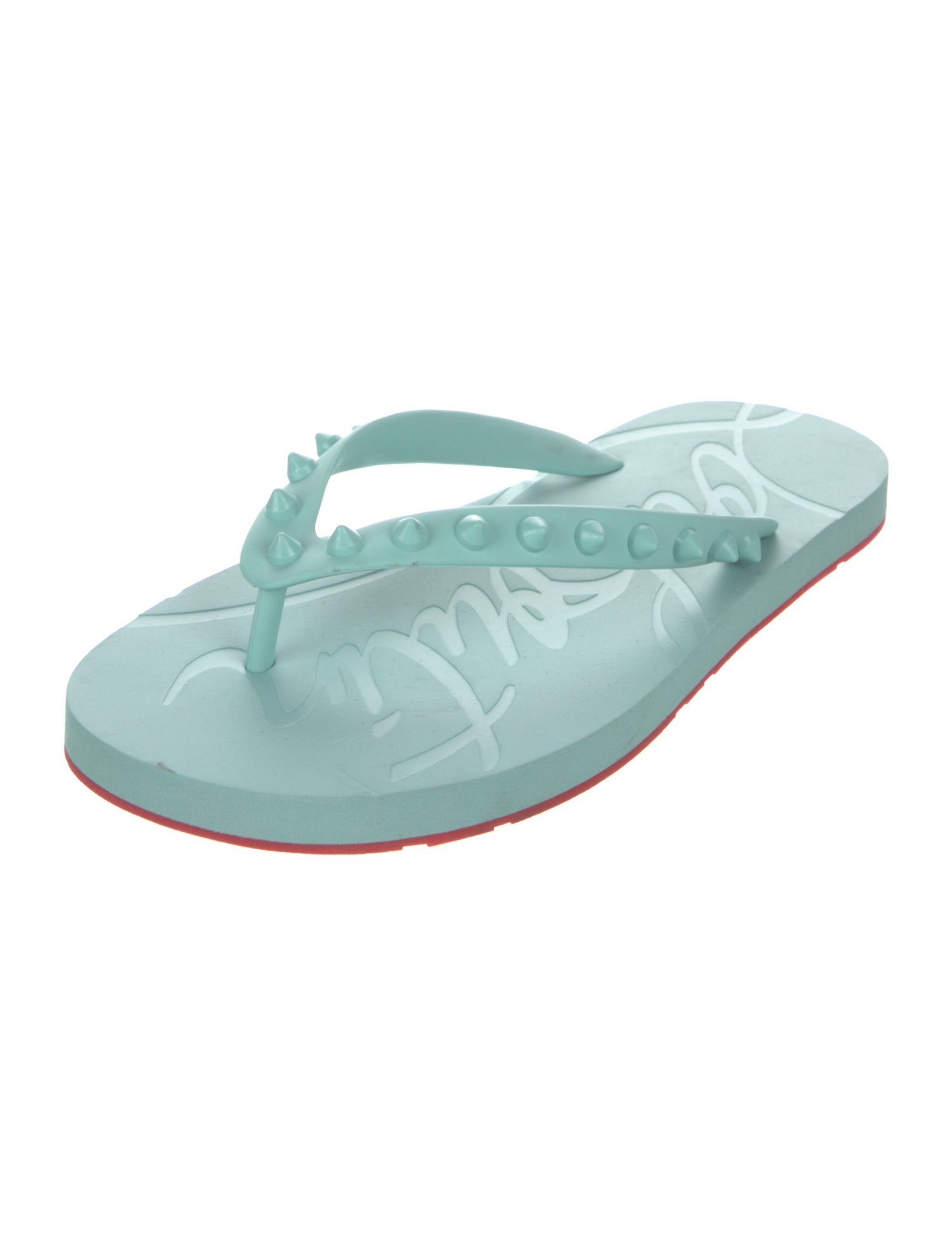 Christian Louboutin Rubber Studded Accents Flip Flops