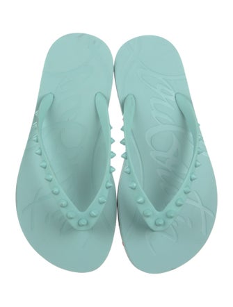 Christian Louboutin Rubber Studded Accents Flip Flops