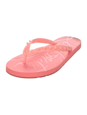 Christian Louboutin Rubber Studded Accents Flip Flops