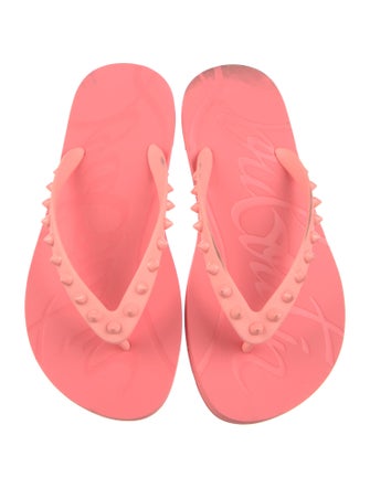 Christian Louboutin Rubber Studded Accents Flip Flops