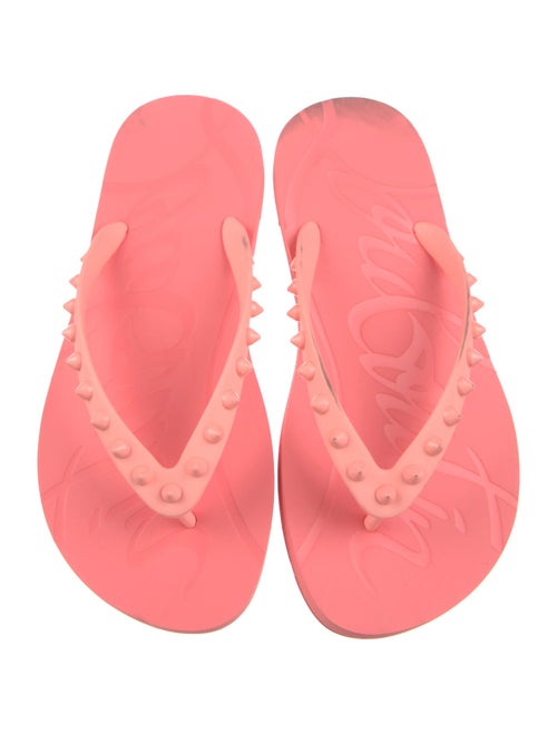 Christian Louboutin Rubber Studded Accents Flip Flops