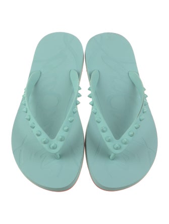 Christian Louboutin Rubber Studded Accents Flip Flops