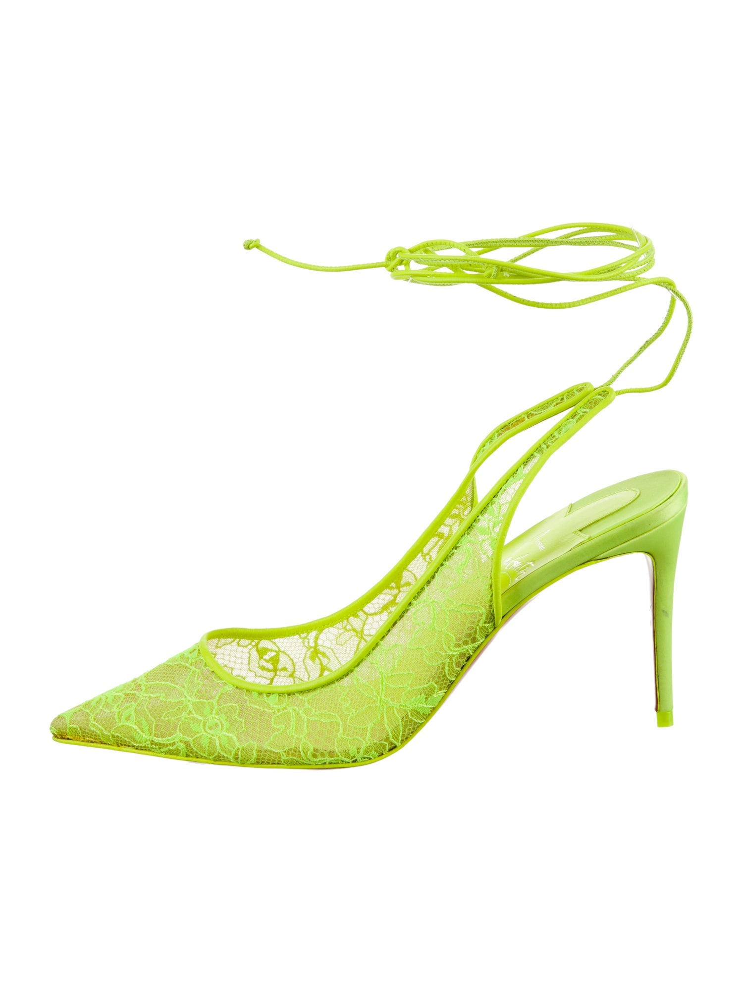 Christian Louboutin Lace Pattern Slingback Pumps