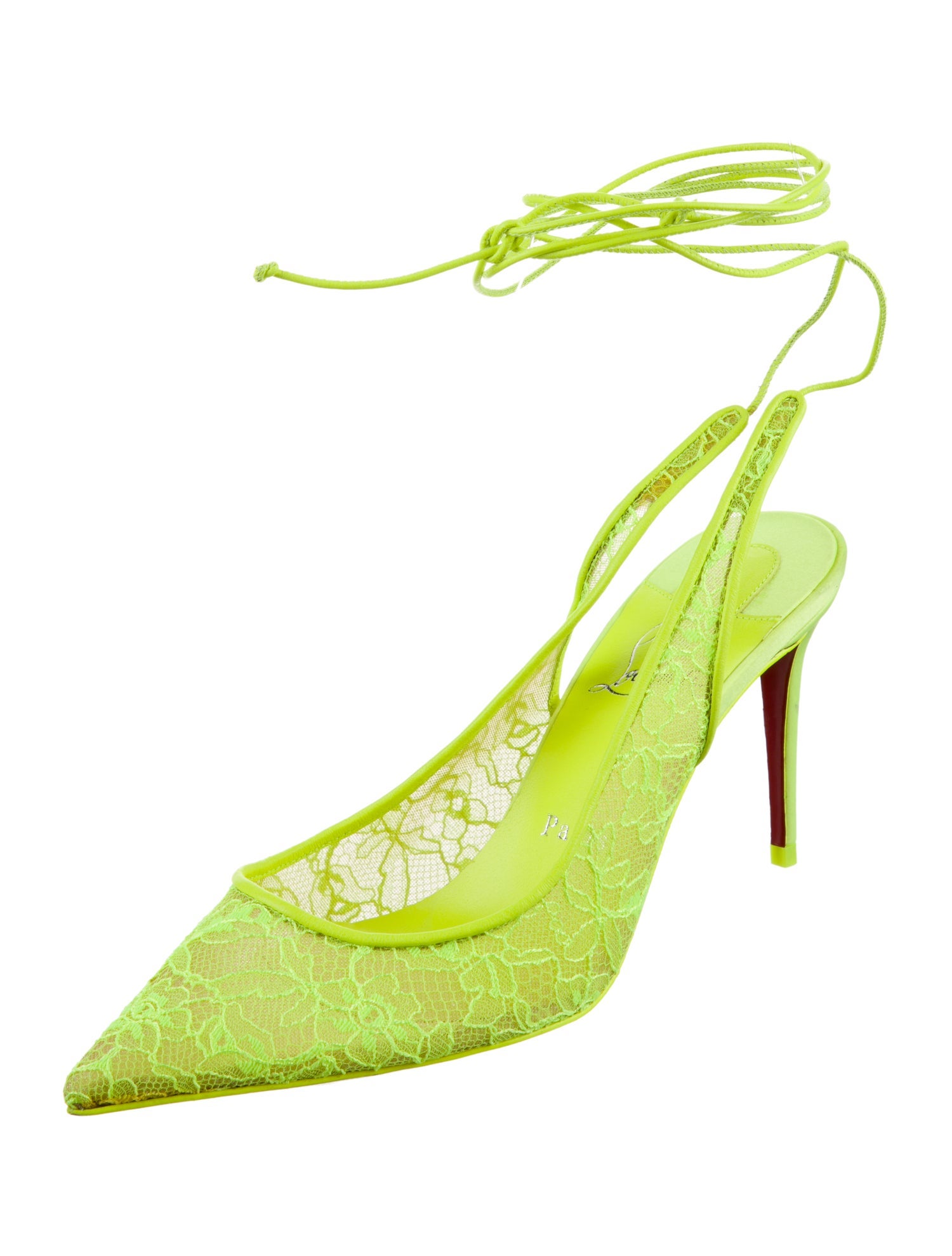 Christian Louboutin Lace Pattern Slingback Pumps