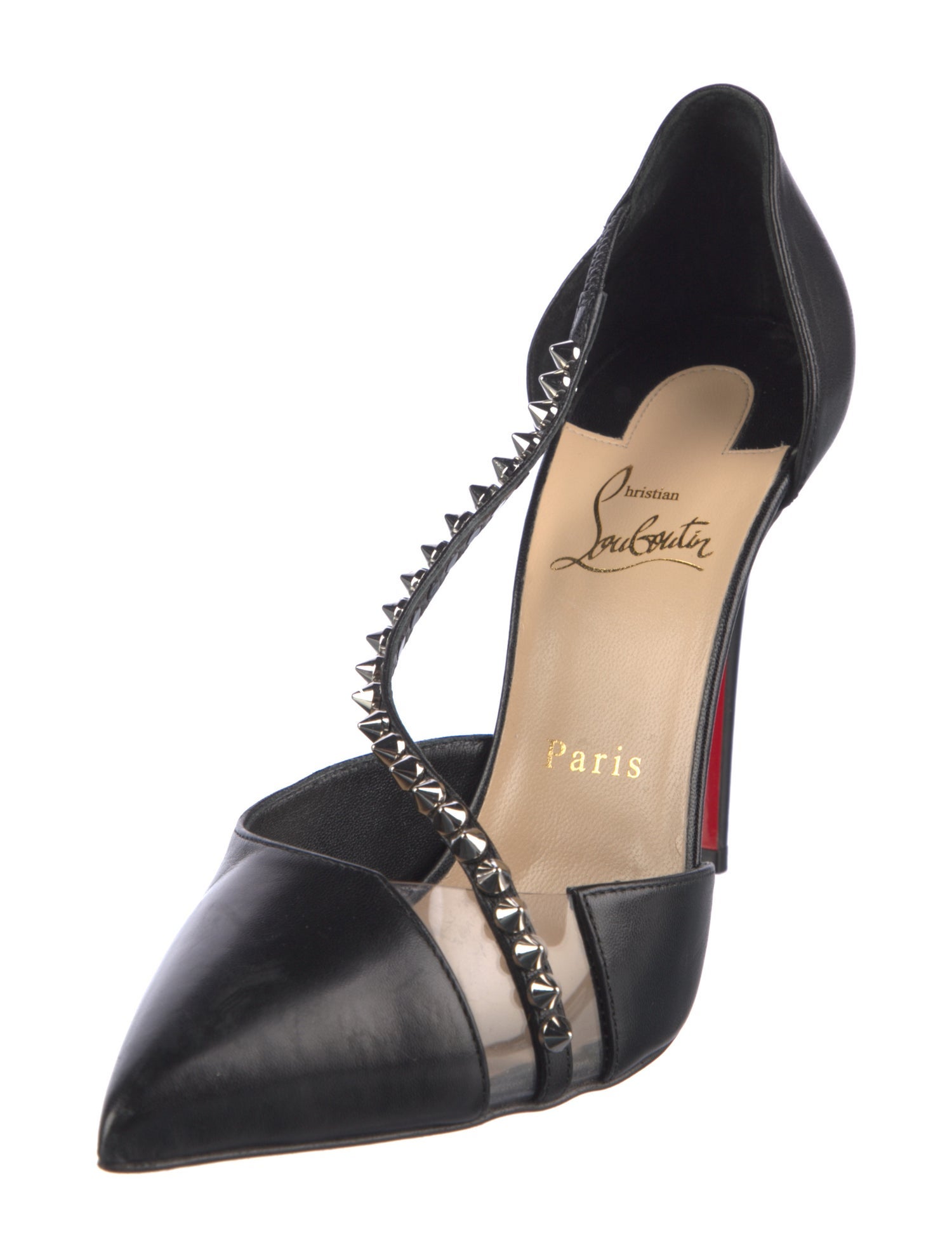 Christian Louboutin Spike Accents Leather Pumps