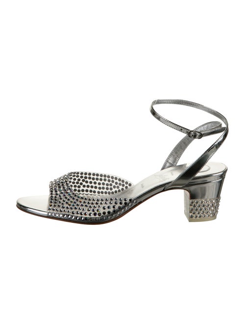 Christian Louboutin Leather Crystal Embellishments Sandals
