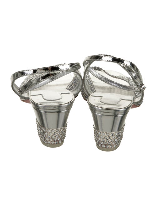 Christian Louboutin Leather Crystal Embellishments Sandals