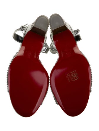 Christian Louboutin Leather Crystal Embellishments Sandals