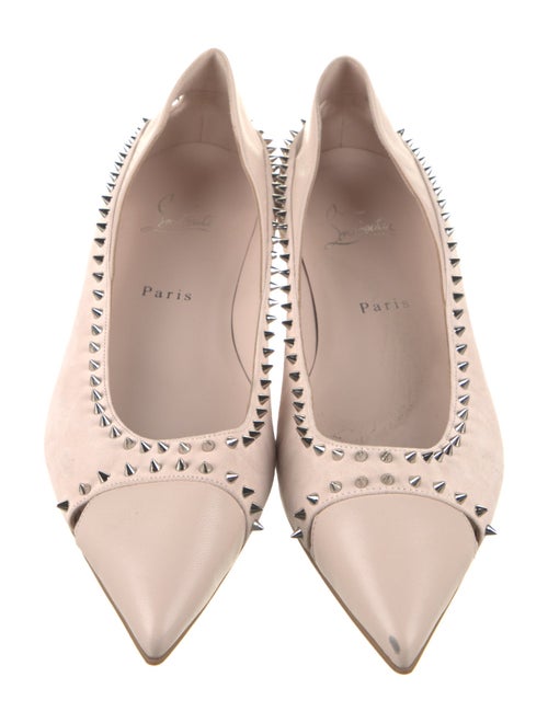 Christian Louboutin Leather Studded Accents Flats