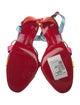 Christian Louboutin Satin Colorblock Pattern T-Strap Sandals