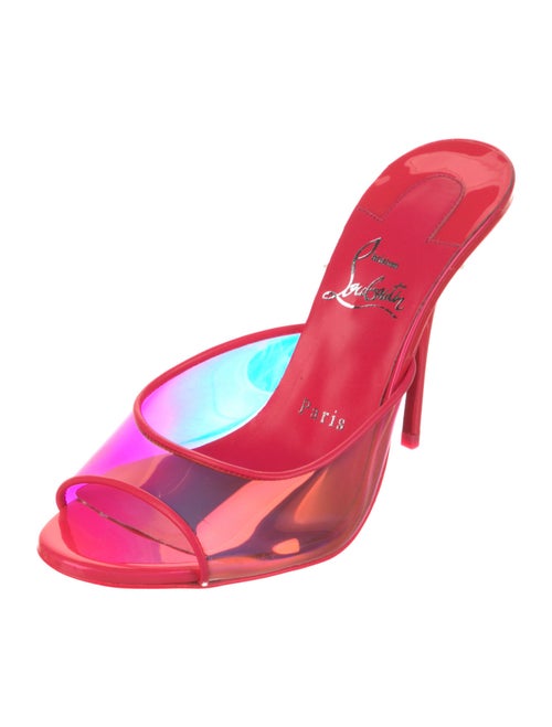 Christian Louboutin PVC Leather Trim Embellishment Slides