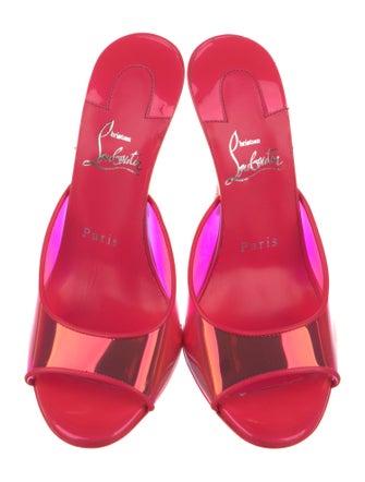 Christian Louboutin PVC Leather Trim Embellishment Slides