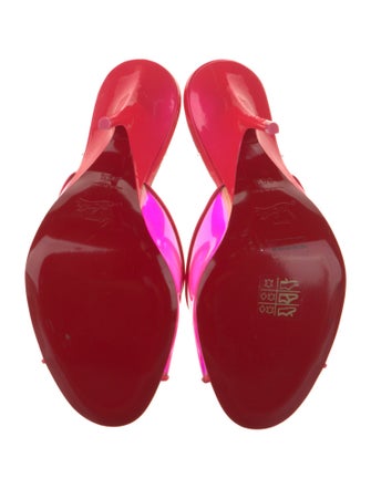 Christian Louboutin PVC Leather Trim Embellishment Slides
