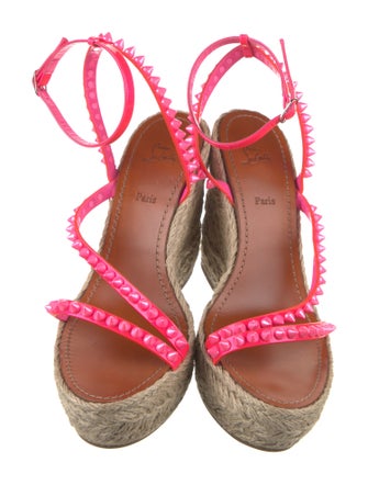 Christian Louboutin Patent Leather Colorblock Pattern Espadrilles