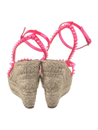 Christian Louboutin Patent Leather Colorblock Pattern Espadrilles