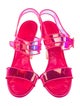 Christian Louboutin PVC Leather Trim Embellishment Slingback Sandals