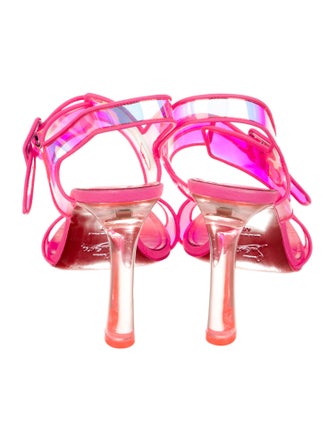 Christian Louboutin PVC Leather Trim Embellishment Slingback Sandals