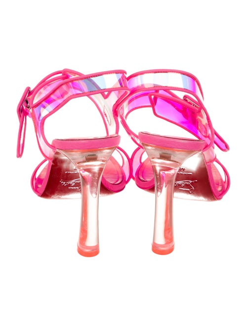 Christian Louboutin PVC Leather Trim Embellishment Slingback Sandals