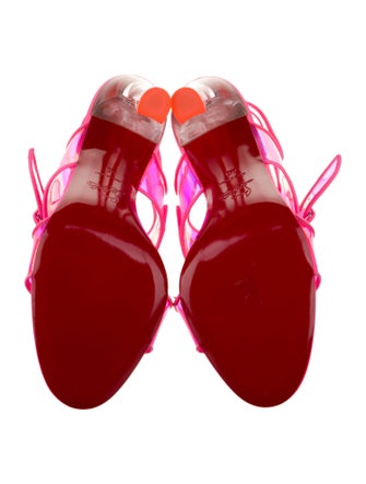 Christian Louboutin PVC Leather Trim Embellishment Slingback Sandals