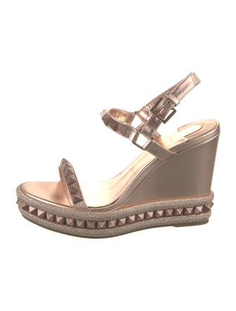 Christian Louboutin Leather Studded Accents Espadrilles