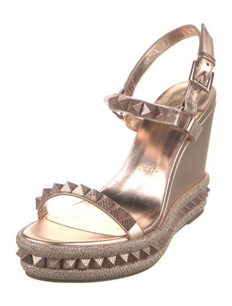 Christian Louboutin Leather Studded Accents Espadrilles