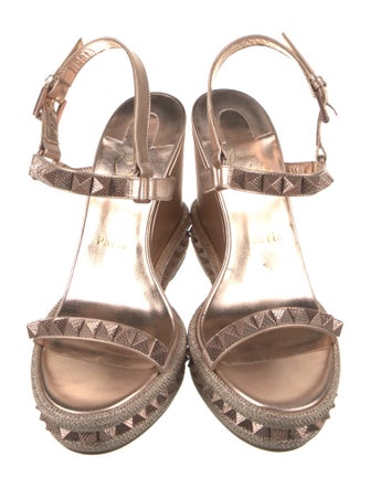 Christian Louboutin Leather Studded Accents Espadrilles