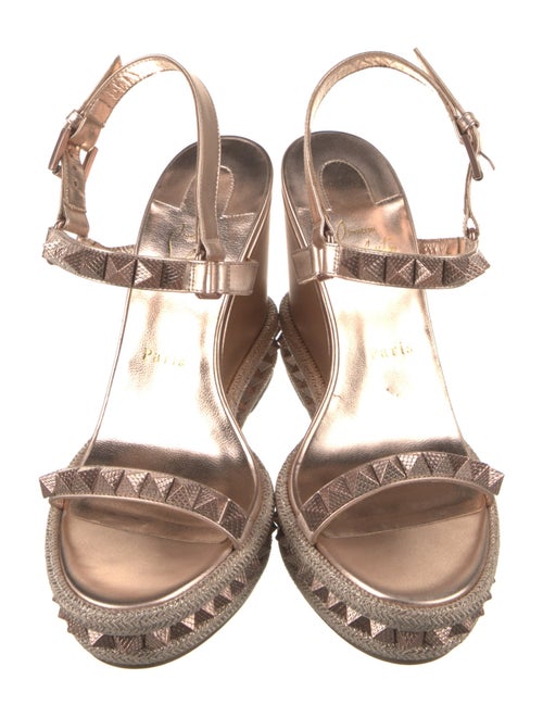 Christian Louboutin Leather Studded Accents Espadrilles