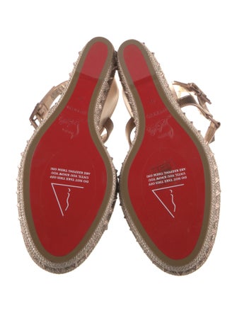 Christian Louboutin Leather Studded Accents Espadrilles