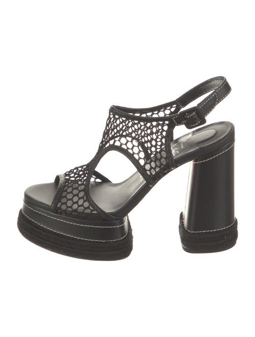 Christian Louboutin Leather Leather Trim Embellishment Slingback Sandals