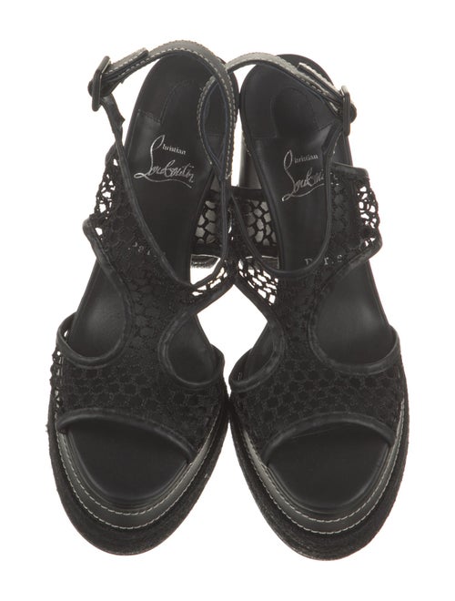 Christian Louboutin Leather Leather Trim Embellishment Slingback Sandals