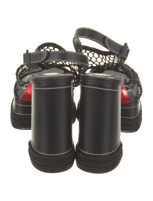 Christian Louboutin Leather Leather Trim Embellishment Slingback Sandals