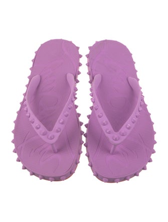 Christian Louboutin Rubber Studded Accents Flip Flops