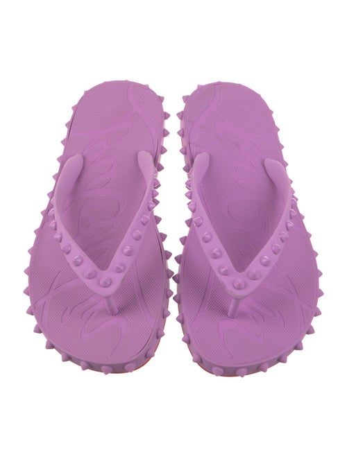 Christian Louboutin Rubber Studded Accents Flip Flops