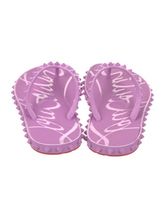 Christian Louboutin Rubber Studded Accents Flip Flops