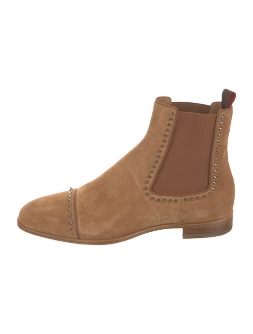 Christian Louboutin Suede Studded Accents Chelsea Boots