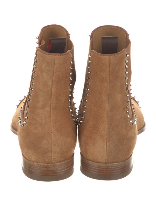Christian Louboutin Suede Studded Accents Chelsea Boots