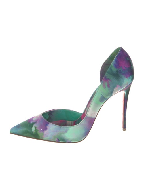 Christian Louboutin Satin Floral Print D'Orsay Pumps