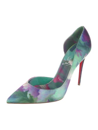 Christian Louboutin Satin Floral Print D'Orsay Pumps
