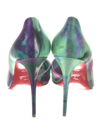 Christian Louboutin Satin Floral Print D'Orsay Pumps