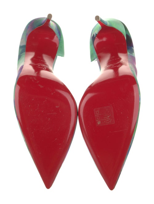 Christian Louboutin Satin Floral Print D'Orsay Pumps