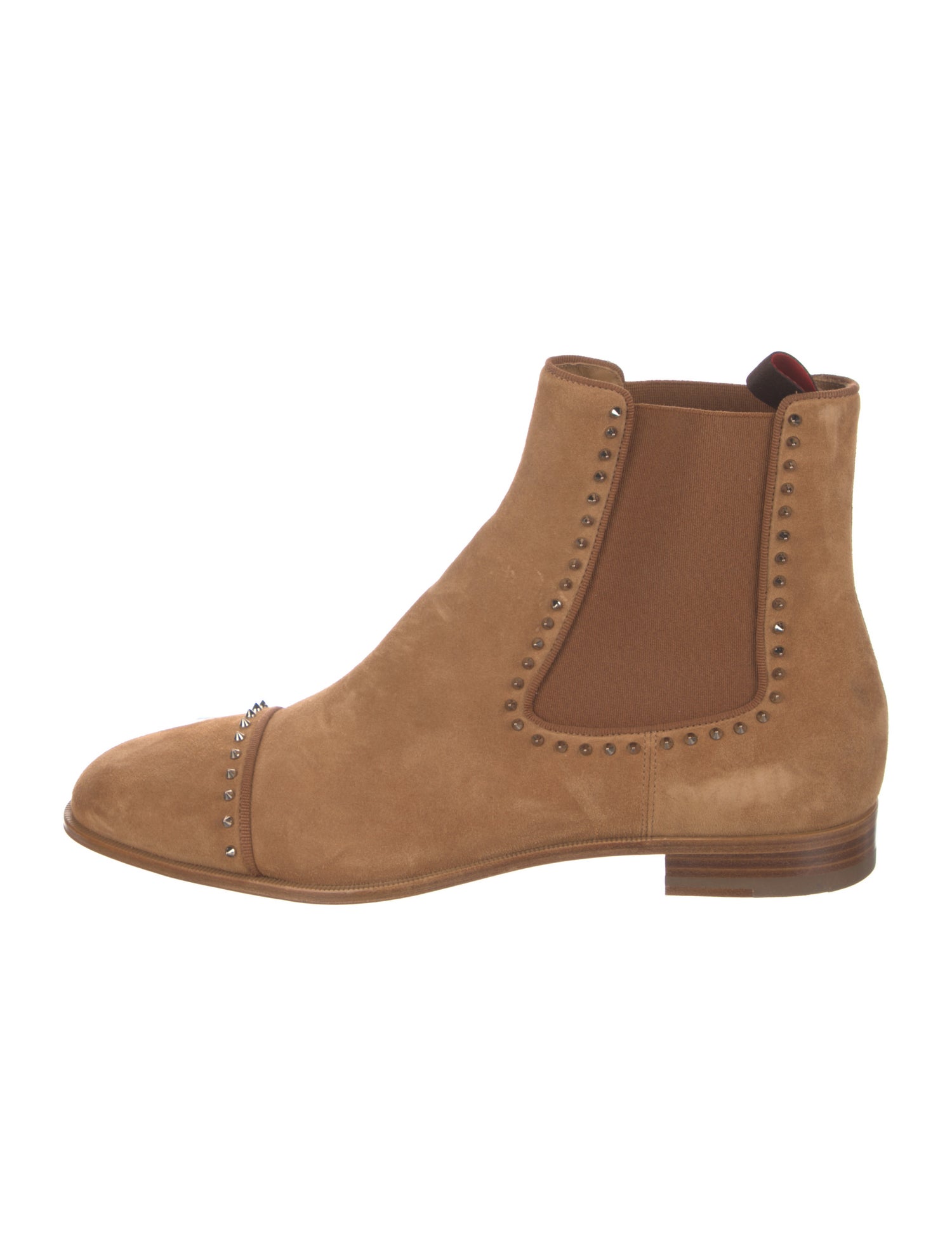 Christian Louboutin Spike Accents Suede Chelsea Boots