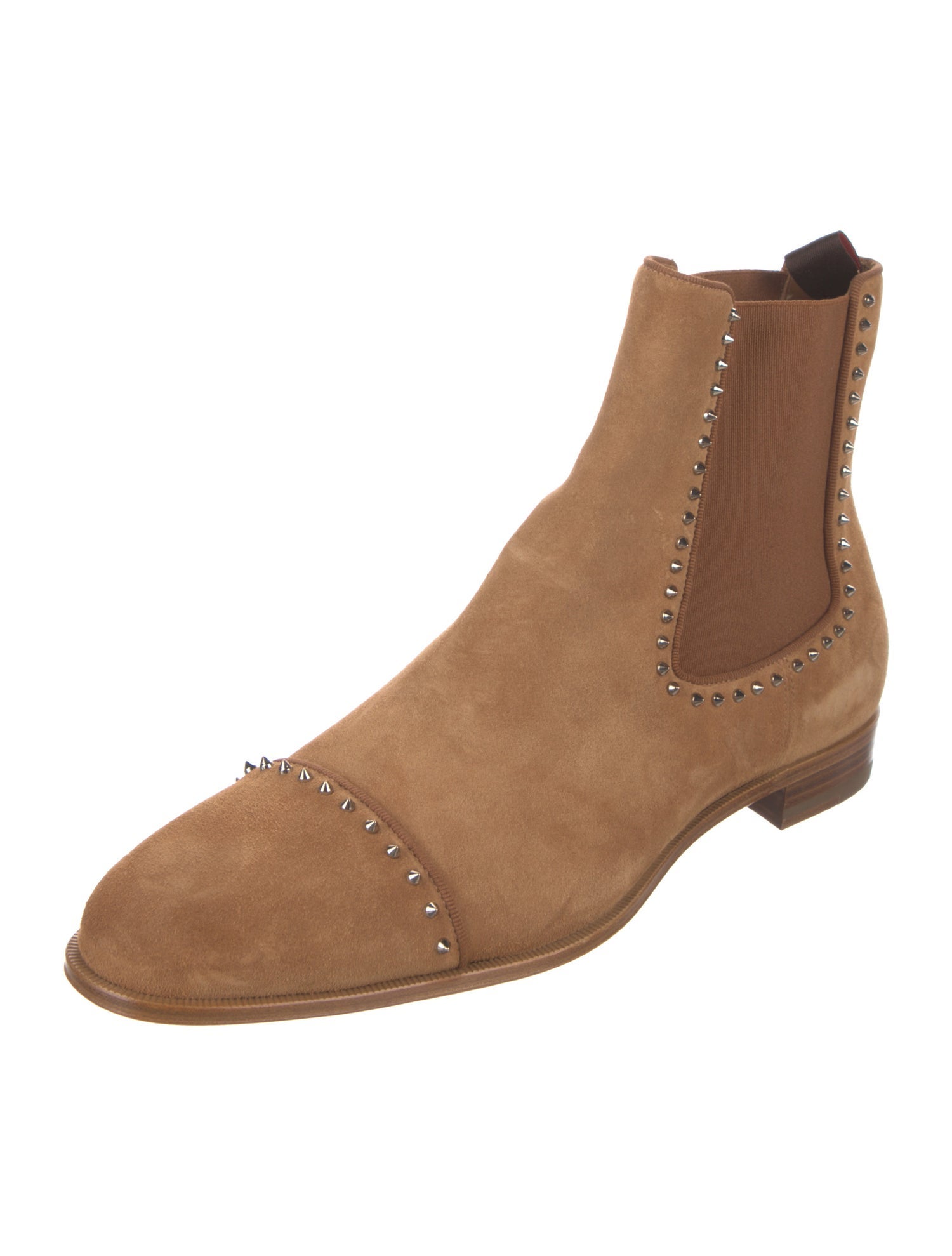 Christian Louboutin Spike Accents Suede Chelsea Boots