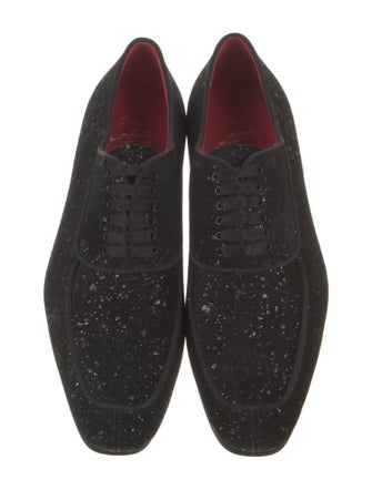 Christian Louboutin Suede Glitter Accents Oxfords