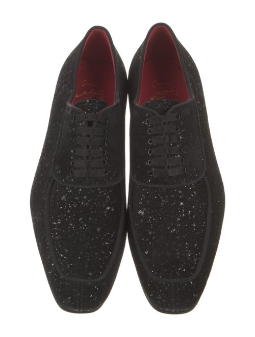 Christian Louboutin Suede Glitter Accents Oxfords
