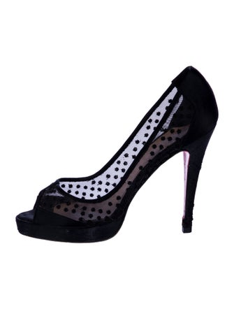 Christian Louboutin Mesh Beaded Accents Pumps
